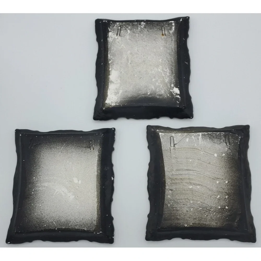 Set of 3 Chalkware Wall Plaque‎ 